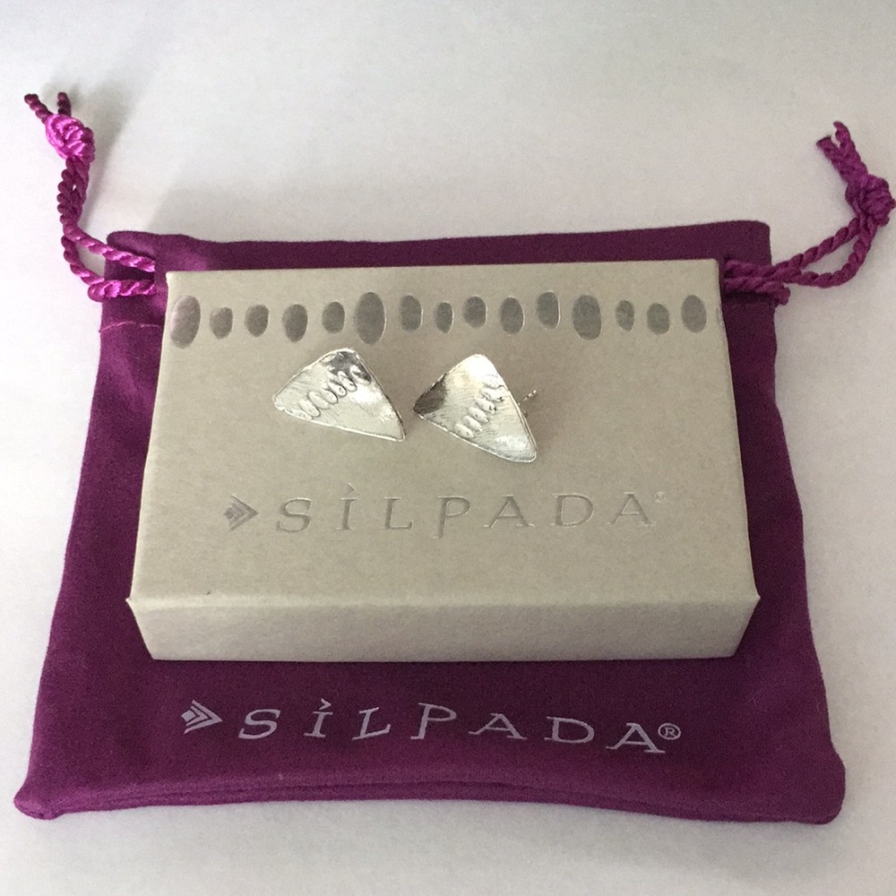 Silpada Silver Triangle Post Earrings